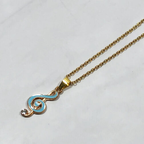 Blue Treble Clef Necklace