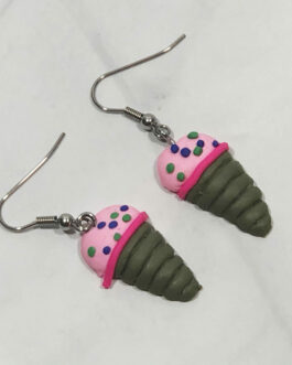Strawberry Ice Cream Cone Earrings
