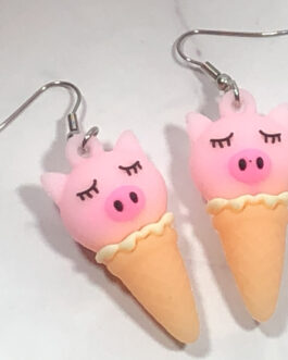 Piggy Ice Cream Cone Earrings