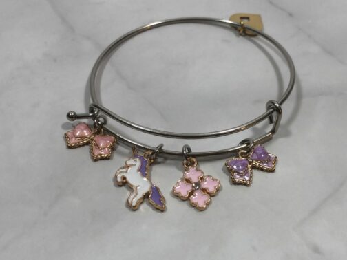 Pink & Purple Bangle Chamr Bracelet