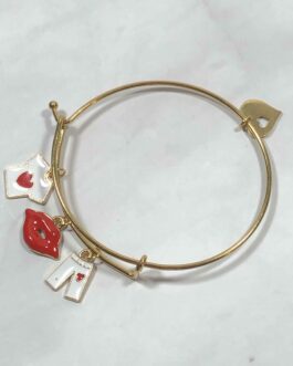 Red Kiss Me Bangle Charm Bracelet