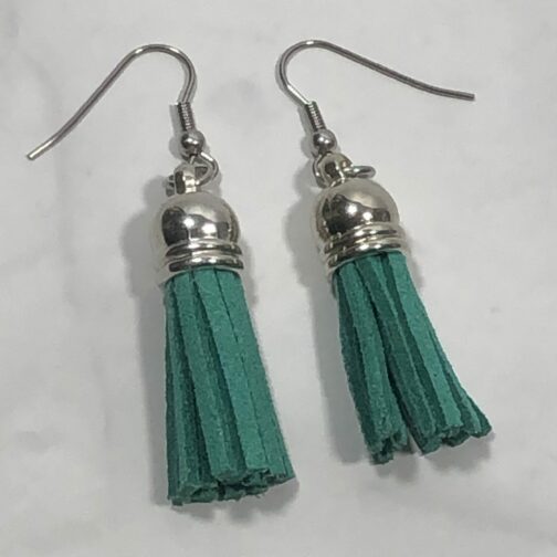 Green Tassel Earrings